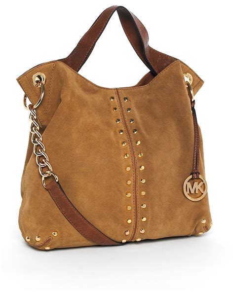 brown suede Michael Kors handbags